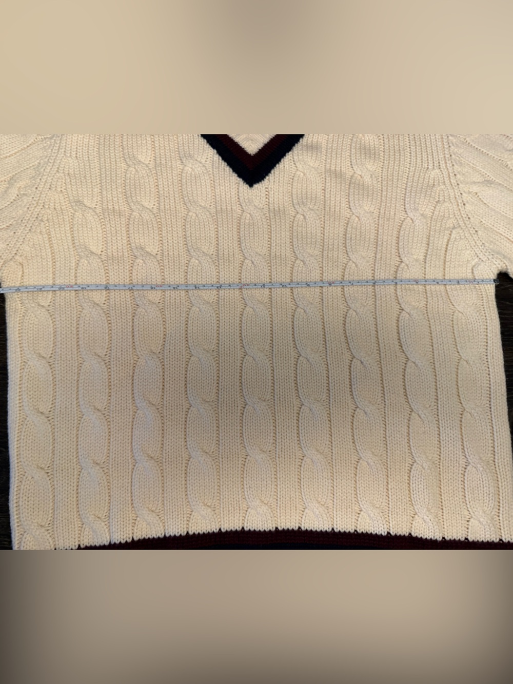 Brooks Brothers Country Club Men's XL Merino Cable Knit Cricket Sweater - Picture 6 of 6